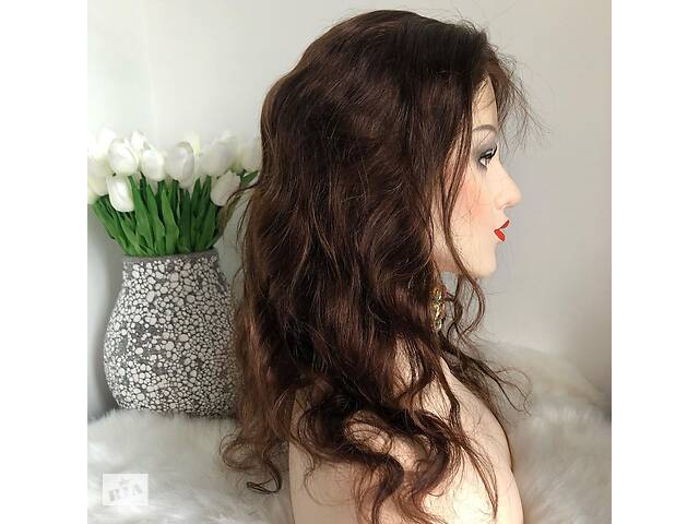  Парик из натуральных волос №101 — женский парик из 100% натуральных волос коричневый 55 см.- объявление о продаже  в Киеве
