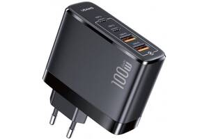 Сетевое зарядное устройство Usams T44 2USB-A/2USB-C GaN PD&QC3.0 100W 3A Black (Код товара:23066)