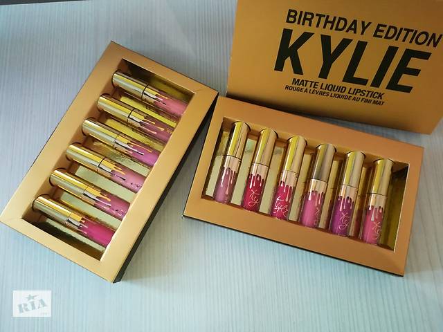 Жидкая помада Kylie Birthday Edition - набор 6в1золото№5