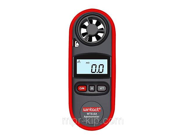 Цифровой анемометр Wintact WT816A (0,4 - 30 м/с) (шаг измерения - 0,1м/с) с измерением температуры