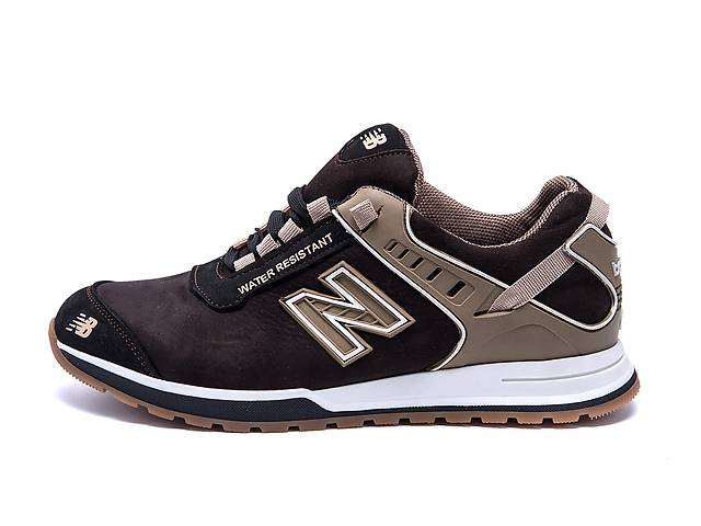 Мужские кожаные кроссовки NB Clasic Brown (реплика)