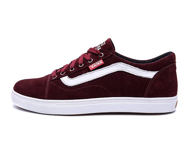 Мужские кожаные кеды Vans Clasic Chery (реплика)