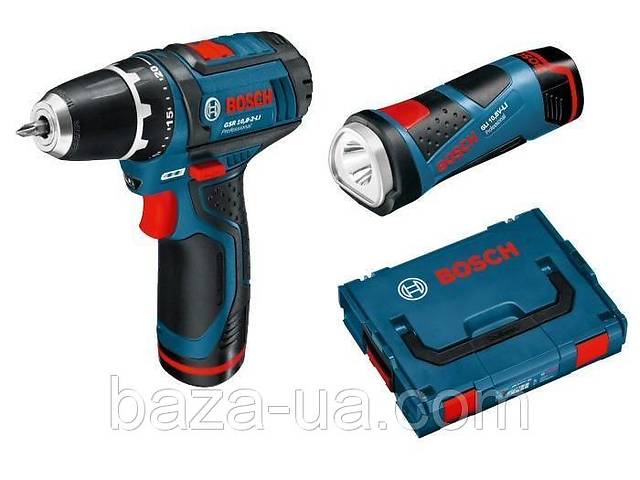 Аккумуляторный шуруповерт Bosch GSR 12V-15 + фонарик Bosch GLI 12V-80