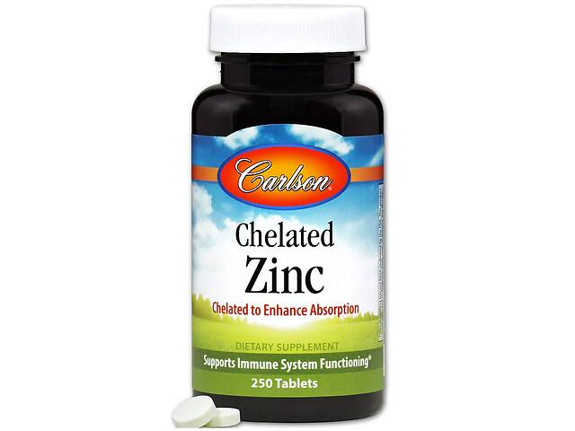 бу Цинк хелатный, Carlson Labs, Chelated Zinc, 250 таблеток (3971) в Киеве бу Цинк хелатный, Carlson Labs, Chelated Zinc, 250 таблеток (3971) в Киеве