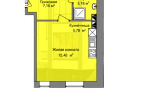 Продається 1-кімнатна квартира 27.6 кв. м у Дніпрі