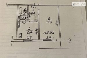 Продається 1-кімнатна квартира 34.4 кв. м у Богуславі