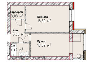 Продается 1-комнатная квартира 46.93 кв. м в Одессе