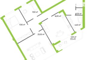 Продается 3-комнатная квартира 102 кв. м в Луцке