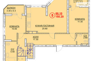 Продается 5-комнатная квартира 150.2 кв. м в Вышгороде