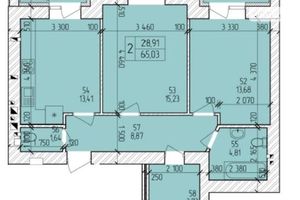 Продается 2-комнатная квартира 67.39 кв. м в Хмельницком