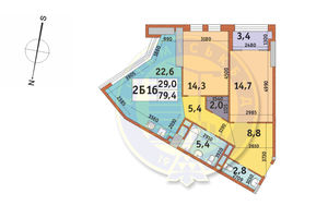 Продается 2-комнатная квартира 79.4 кв. м в Киеве