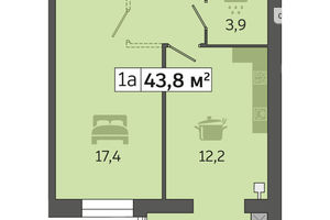 Продається 1-кімнатна квартира 43.8 кв. м у Дніпрі
