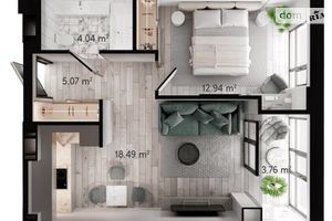 Продается 1-комнатная квартира 45 кв. м в Днепре