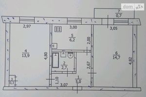 Продается 2-комнатная квартира 43.5 кв. м в Павлограде